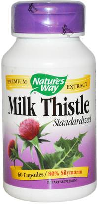 Natures Way, Milk Thistle, Standardized, 60 Capsules ,الصحة، السموم، الحليب الشوك (سيليمارين)