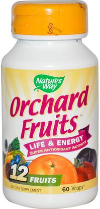 Natures Way, Orchard Fruits, 12 Fruits, 60 Veggie Caps ,والمكملات الغذائية، والفواكه السوبر