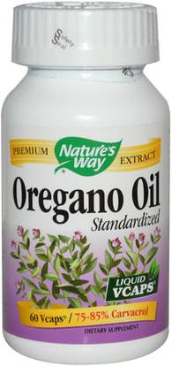 Natures Way, Oregano Oil, Standardized, 60 Veggie Caps ,المكملات الغذائية، زيت أوريغانو