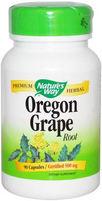 Natures Way, Oregon Grape Root, 500 mg, 90 Capsules ,المكملات الغذائية، الأعشاب