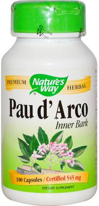 Natures Way, Pau dArco Inner Bark, 545 mg, 100 Capsules ,المكملات الغذائية، الأعشاب