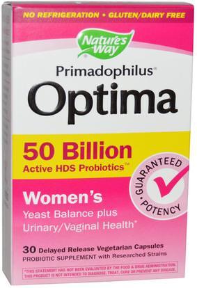 Natures Way, Primadophilus Optima, Womens, 50 Billion, 30 Delayed Release Veggie Caps ,الصحة، المرأة، المكملات الغذائية، البروبيوتيك