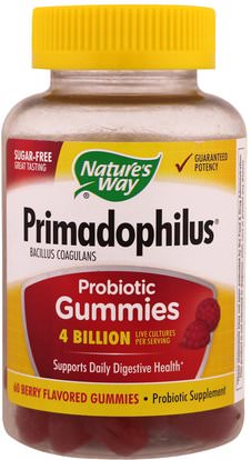 Natures Way, Primadophilus Probiotic Gummies, Berry Flavored, 60 Gummies ,المكملات الغذائية، البروبيوتيك