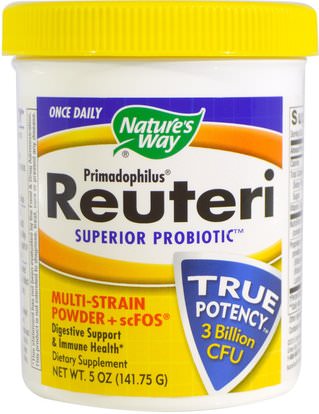 Natures Way, Primadophilus, Reuteri Superior Probiotic, Multi-Strain Powder + scFOS, 5 oz (141.75 g) ,المكملات الغذائية، البروبيوتيك، استقرت البروبيوتيك