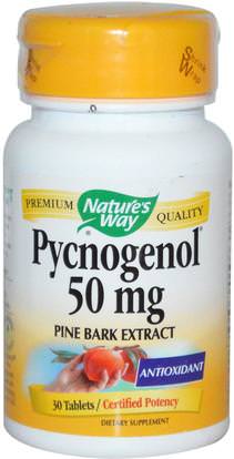 Natures Way, Pycnogenol, Pine Bark Extract, 50 mg, 30 Tablets ,المكملات الغذائية، بيكنوغينول