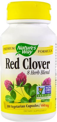 Natures Way, Red Clover, 460 mg, 100 Veggie Caps ,الأعشاب، البرسيم الأحمر