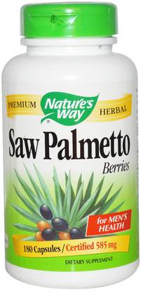 Natures Way, Saw Palmetto Berries, 585 mg, 180 Capsules ,الصحة، الرجال