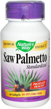 Natures Way, Saw Palmetto Standardized, 60 Softgels ,الصحة، الرجال