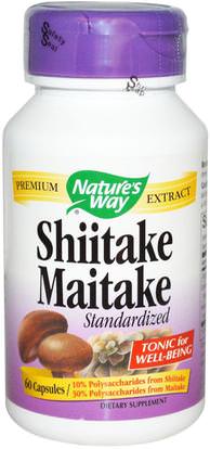 Natures Way, Shiitake Maitake, Standardized, 60 Capsules ,المكملات الغذائية، الفطر الطبية، الفطر مايتاك