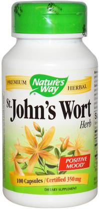 Natures Way, St. Johns Wort, Herb, 350 mg, 100 Capsules ,الأعشاب، الشارع. جونز، ورت