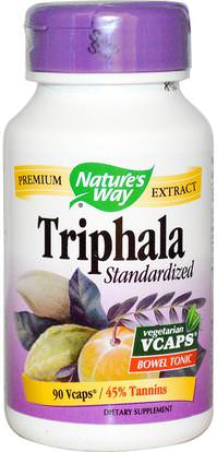 Natures Way, Triphala, Standardized, 90 Veggie Caps ,الصحة، السموم، تريفالا