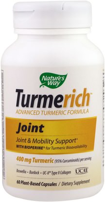 Natures Way, Turmerich, Joint, 400 mg, 60 Plant-Based Capsules ,المكملات الغذائية، مضادات الأكسدة، الكركمين