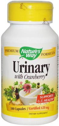 Natures Way, Urinary with Cranberry, 420 mg, 100 Capsules ,الأعشاب، التوت البري