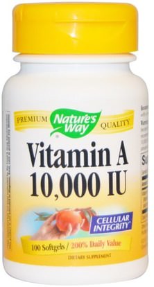 Natures Way, Vitamin A, 10,000 IU, 100 Softgels ,الفيتامينات، فيتامين أ