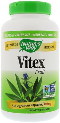Natures Way, Vitex Fruit, 400 mg, 320 Vegetarian Capsules ,والصحة، والنساء، والعجين التوت