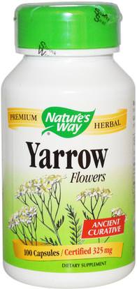 Natures Way, Yarrow Flowers, 325 mg, 100 Capsules ,الأعشاب، الصحة