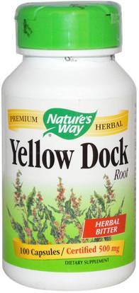 Natures Way, Yellow Dock Root, 500 mg, 100 Capsules ,الأعشاب، الأصفر، بتر ذي