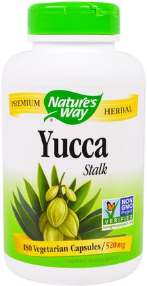 Natures Way, Yucca Stalk, 520 mg, 180 Veggie Caps ,المكملات الغذائية، الأعشاب