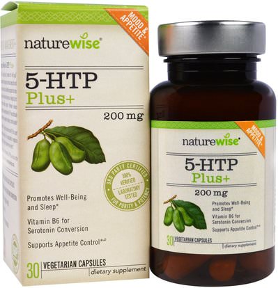 NatureWise, 5-HTP Plus, 30 Veggie Capsules ,المكملات الغذائية، 5-هتب، 5-هتب 200 ملغ