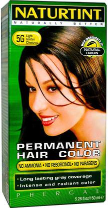 Naturtint, Permanent Hair Color, 5G Light Golden Chestnut, 5.28 fl oz (150 ml) ,Herb-sa