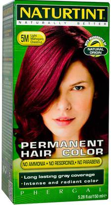 Naturtint, Permanent Hair Color, 5M Light Mahogany Chestnut, 5.28 fl oz (150 ml) ,حمام، الجمال، الشعر، فروة الرأس، لون الشعر