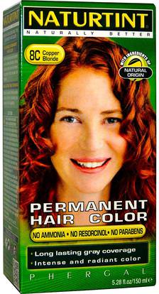Naturtint, Permanent Hair Color, 8C Copper Blonde, 5.28 fl oz (150 ml) ,Herb-sa