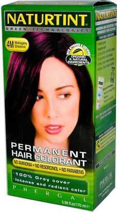 Naturtint, Permanent Hair Colorant, 4M Mahogany Chestnut, 5.98 fl oz (170 ml) ,Herb-sa