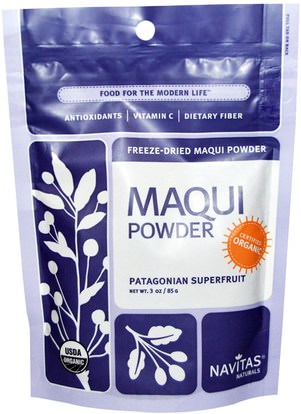 Navitas Organics, Maqui Powder, Patagonian Superfruit, Organic, 3 oz (85 g) ,المكملات الغذائية، مقتطفات الفاكهة، ماكي، سوبرفوودس