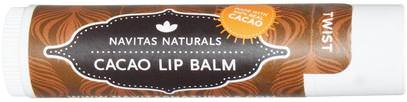 Navitas Organics, Organic, Cacao Lip Balm.15 oz (4.25 g) ,حمام، الجمال، العناية الشفاه، بلسم الشفاه
