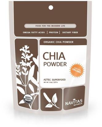 Navitas Organics, Organic Chia Powder, 8 oz (227 g) ,المكملات الغذائية، إيفا أوميجا 3 6 9 (إيبا دا)، بذور شيا