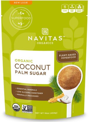 Navitas Organics, Organic, Coconut Palm Sugar, 16 oz (454 g) ,الغذاء، المحليات، بلورات السكر جوز الهند