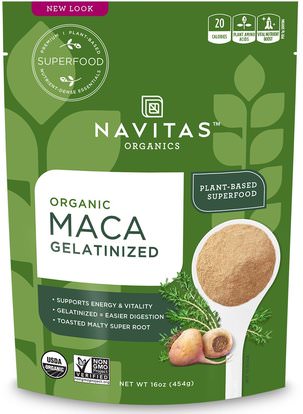 Navitas Organics, Organic, Maca, Gelatinized, 16 oz (454 g) ,الصحة، الرجال، الببغاء، المكملات الغذائية، أدابتوغين