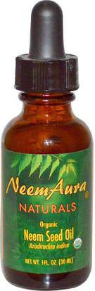 Neemaura Naturals Inc, Organic, Neem Seed Oil, 1 fl oz (30 ml) ,Herb-sa