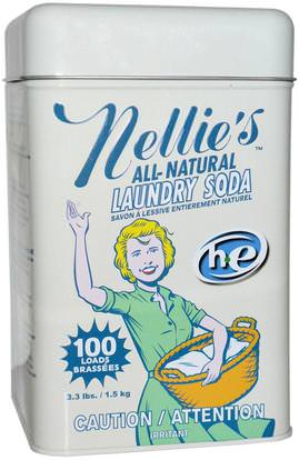 Nellies All-Natural, Laundry Soda, 100 Loads, 3.3 lbs (1.5 kg) ,المنزل، منظفات الغسيل