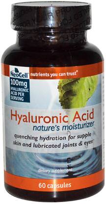 Neocell, Hyaluronic Acid, Natures Moisturizer, 60 Capsules ,الجمال، مكافحة الشيخوخة، حمض الهيالورونيك