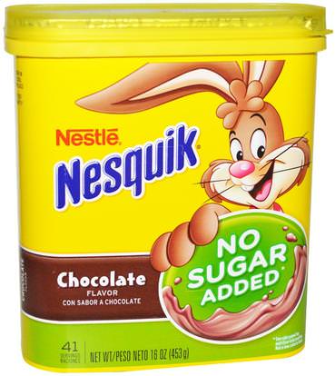 Nesquik, Nestle, Chocolate Flavor, No Sugar Added, 16 oz (453 g) ,صحة الأطفال، والأغذية للأطفال