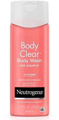 Neutrogena, Body Clear, Body Wash, Pink Grapefruit, 8.5 fl oz (250 ml) ,حمام، الجمال، هلام الاستحمام