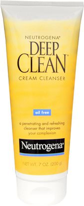 Neutrogena, Deep Clean Cream Cleanser, 7 oz (200 g) ,الجمال، العناية بالوجه، بشرة