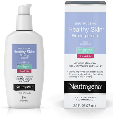 Neutrogena, Healthy Skin, Firming Cream with Sunscreen, SPF 15, 2.5 fl oz (73 ml) ,الجمال، العناية بالوجه، نوع البشرة مكافحة الشيخوخة الجلد