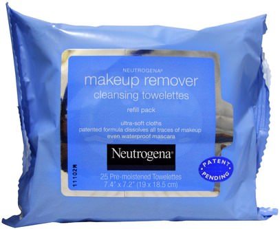 Neutrogena, Makeup Remover Cleansing Towelettes, 25 Pre-Moistened Towelettes ,الجمال، العناية بالوجه، مناديل الوجه