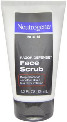 Neutrogena, Men, Razor Defense Face Scrub, 4.2 fl oz (124 ml) ,الجمال، رجل العناية بالبشرة، العناية بالوجه