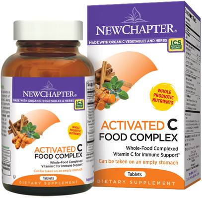 New Chapter, Activated C Food Complex, 180 Vegetarian Tablets ,الفيتامينات، فيتامين ج، الفيتامينات الفصل الجديد