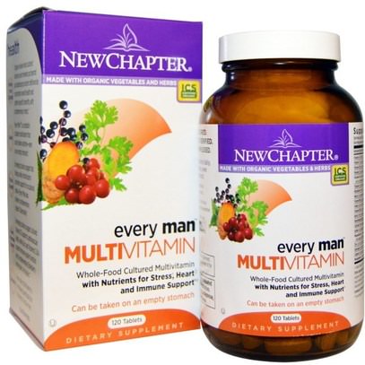 New Chapter, Every Man Multivitamin, 120 Tablets ,الفيتامينات، الرجال الفيتامينات