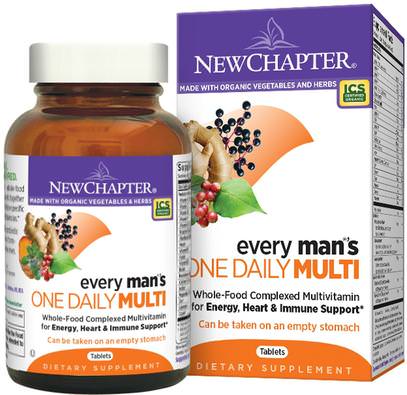 New Chapter, Every Mans One Daily Multi, 72 Tablets ,الفيتامينات، الرجال الفيتامينات