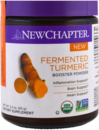 New Chapter, Fermented Turmeric Booster Powder, 2.2 oz (63 g) ,المكملات الغذائية، مضادات الأكسدة، الكركمين