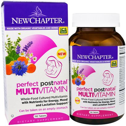 New Chapter, Perfect Postnatal MultiVitamin, 192 Tablets ,الفيتامينات، الفيتامينات