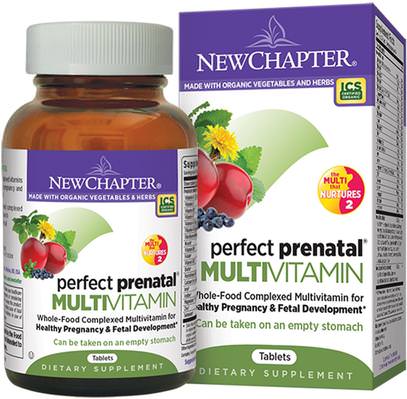 New Chapter, Perfect Prenatal Multivitamin, 192 Tablets ,الفيتامينات، الفيتامينات قبل الولادة
