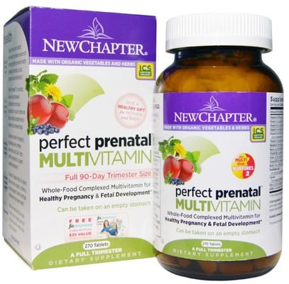 New Chapter, Perfect Prenatal Multivitamin, 270 Tablets ,الفيتامينات، الفيتامينات قبل الولادة