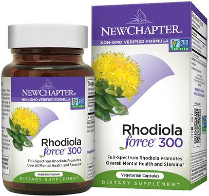 New Chapter, Rhodiola Force 300, 30 Veggie Caps ,الأعشاب، روديولا الوردية، أدابتوجين