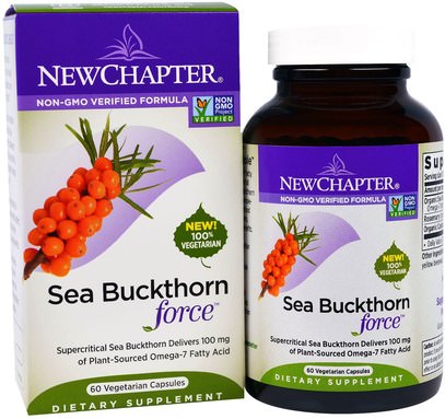 New Chapter, Sea Buckthorn Force, 60 Veggie Caps ,المكملات الغذائية، النبق البحر، أدابتوغن